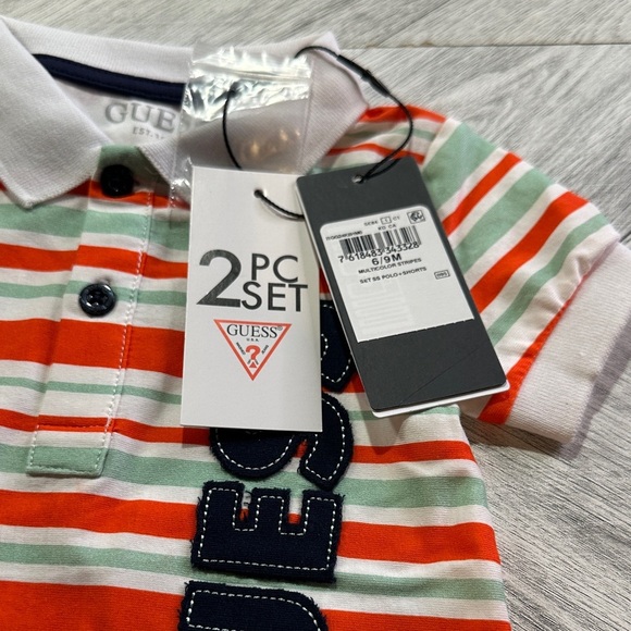 GUESS - Baby Polo Shirt and Jean Shorts - Picture 6 of 7